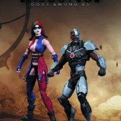 DC Direct Injustice - Cyborg Vs. Harley Quinn 10cm 2-Pack Action-Figuren