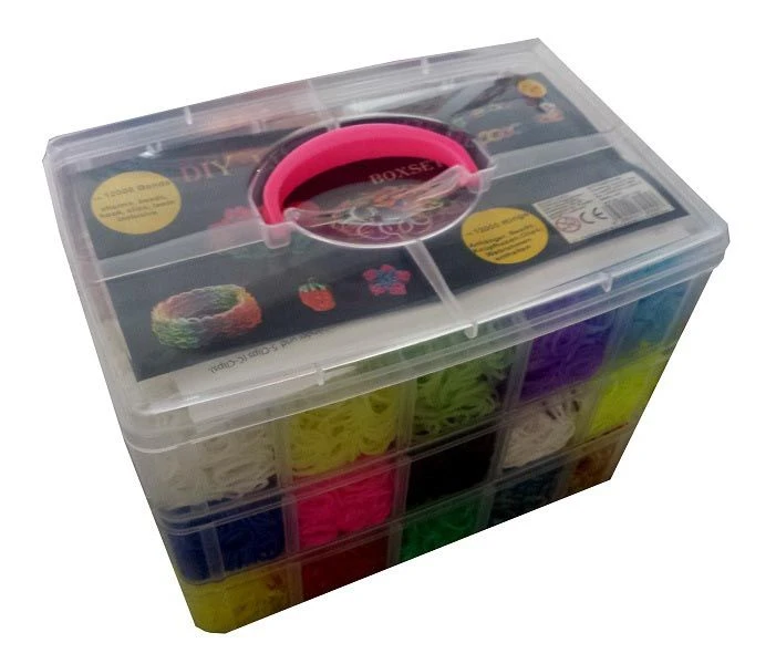 Diverse DIY Loom Bands - XXXL 3-reihige Box 12.000 Bänder 1 Diverse DIY Loom Bands - XXXL 3-reihige Box 12.000 Bänder