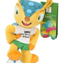 Diverse Fuleco Plüsch Maskottchen 28cm WM 2014 Brasilien (Fuß Auf Ball)